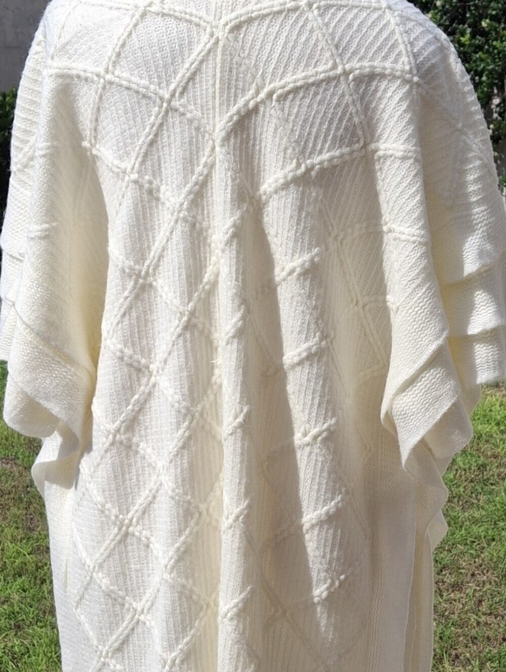 Cato Knit Open-Front Fringe Neutral Longline Drape Duster Wrap One Size Fits All - Picture 11 of 13